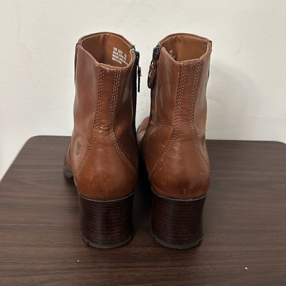 Timberland Brown Leather Y2K Block Heeled Boots Sz 10 - Picture 4 of 7